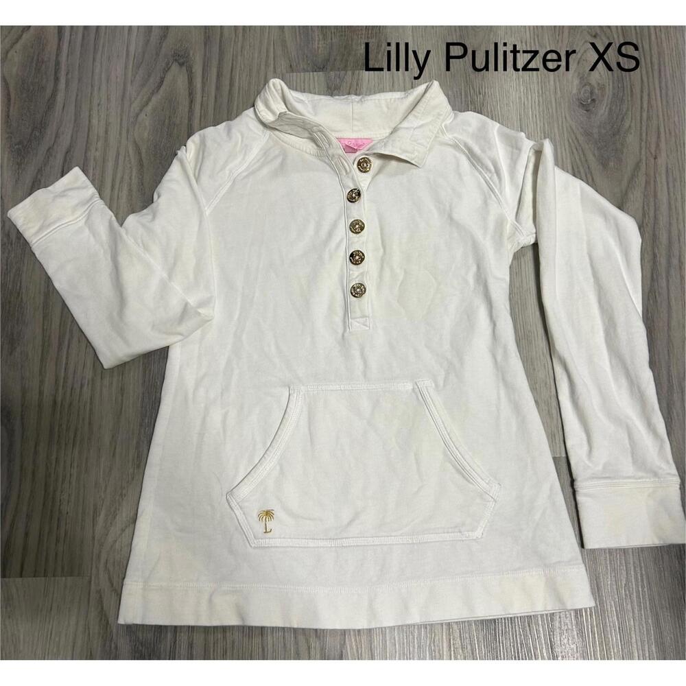Lilly Pulitzer Women's White Long Sleeve Pullover Hoodie XS